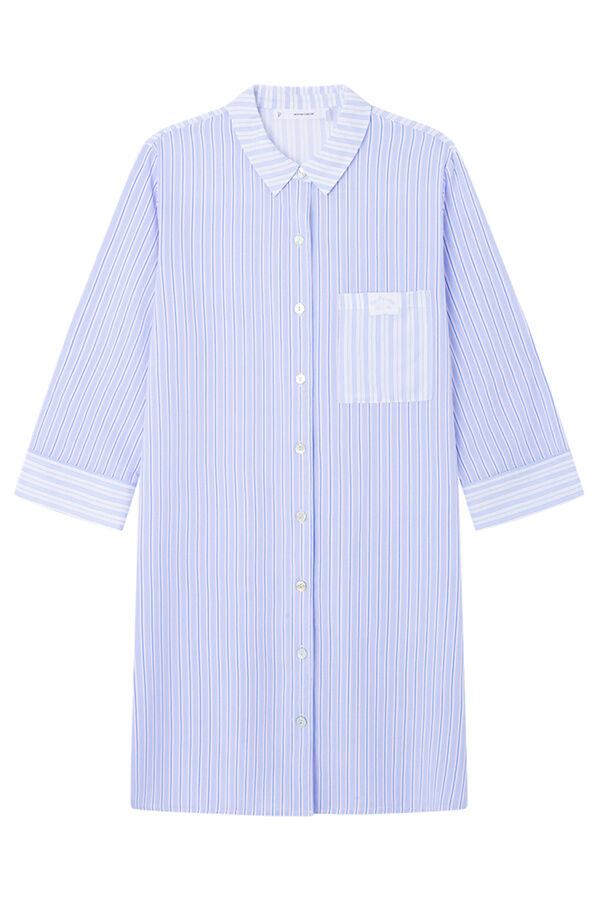 Women'secret Camisola curta de viscose riscas azul