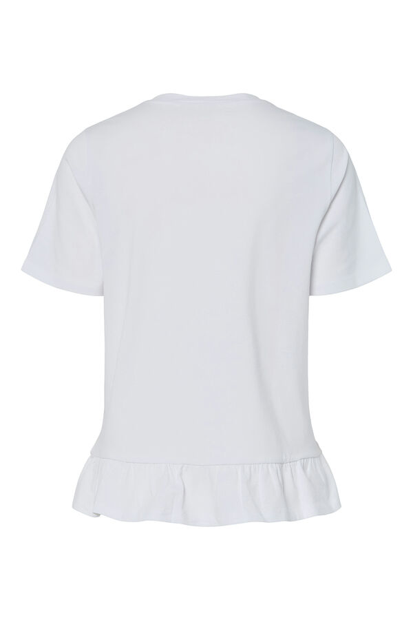 Pieces Camiseta volante blanco