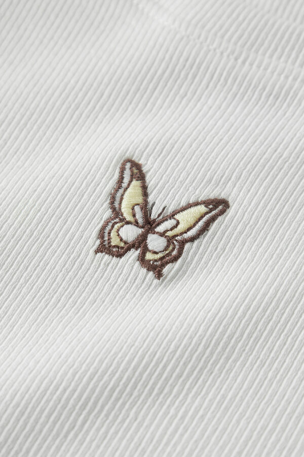 Name it T-shirt manga curta em canelado para menina branco