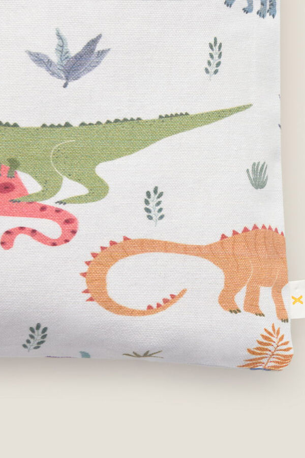 Textura Bolsa algod&oacute;n dinosaurio blanco