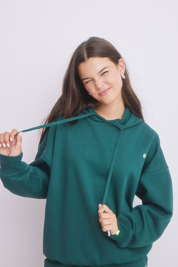 HI&BYE Sweatshirt capuz felpa verde logo verde