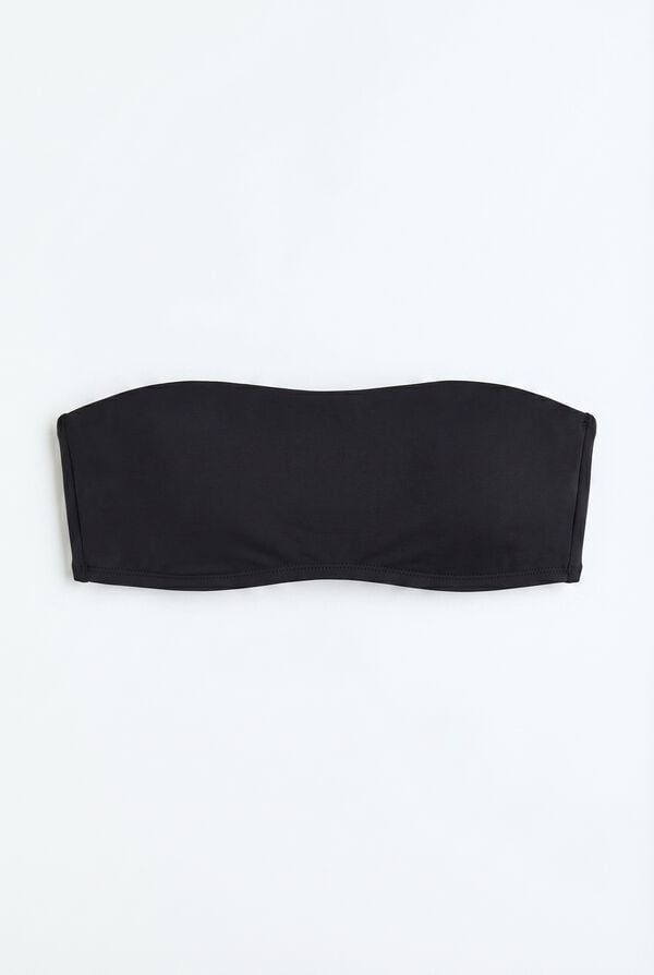 HI&BYE Top biqu&iacute;ni bandeau liso preto preto