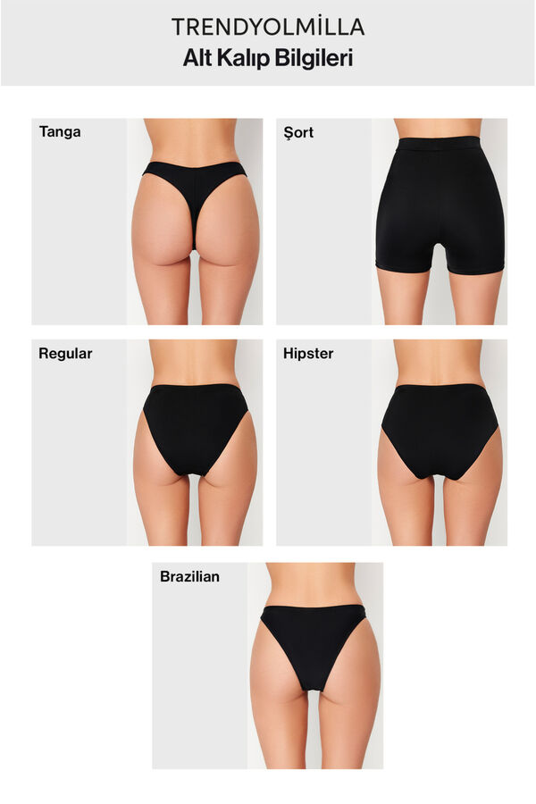 Trendyol Fato de banho com detalhe drapeado preto