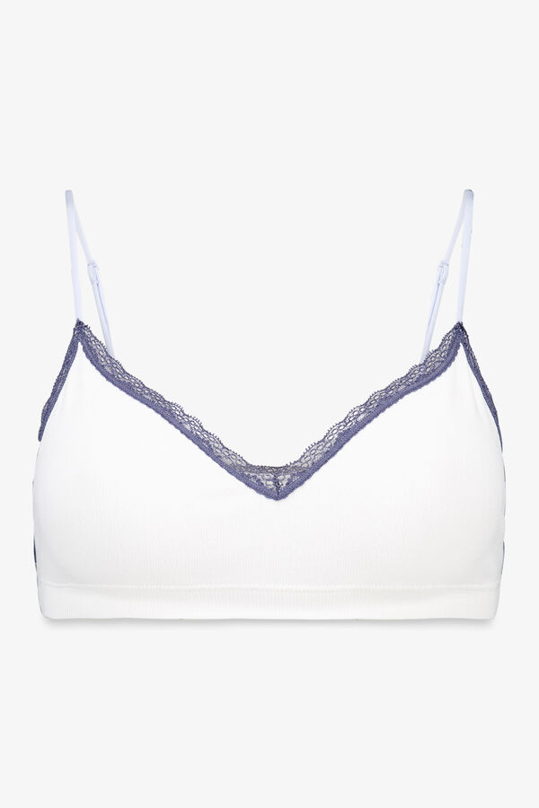 HI&BYE Soutien pointelle branco sem costura  branco