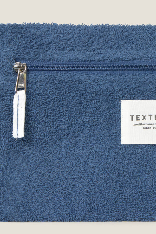 Textura Neceser playa tejido rizo azul