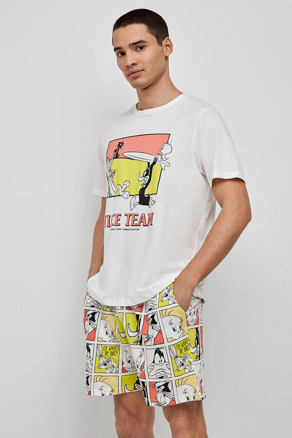 Gisela Pijama corto de hombre Looney Tunes blanco blanco