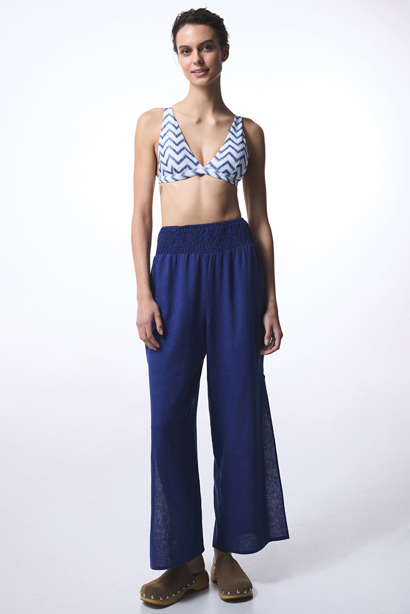 Penti Top de biqu&iacute;ni riscas sem aro