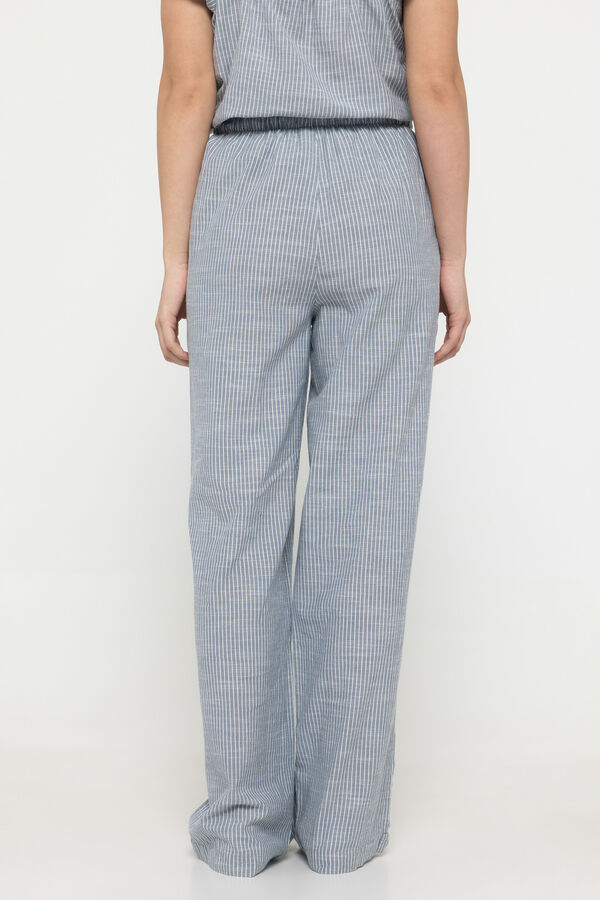 Pieces Pantal&oacute;n mezcla lino azul