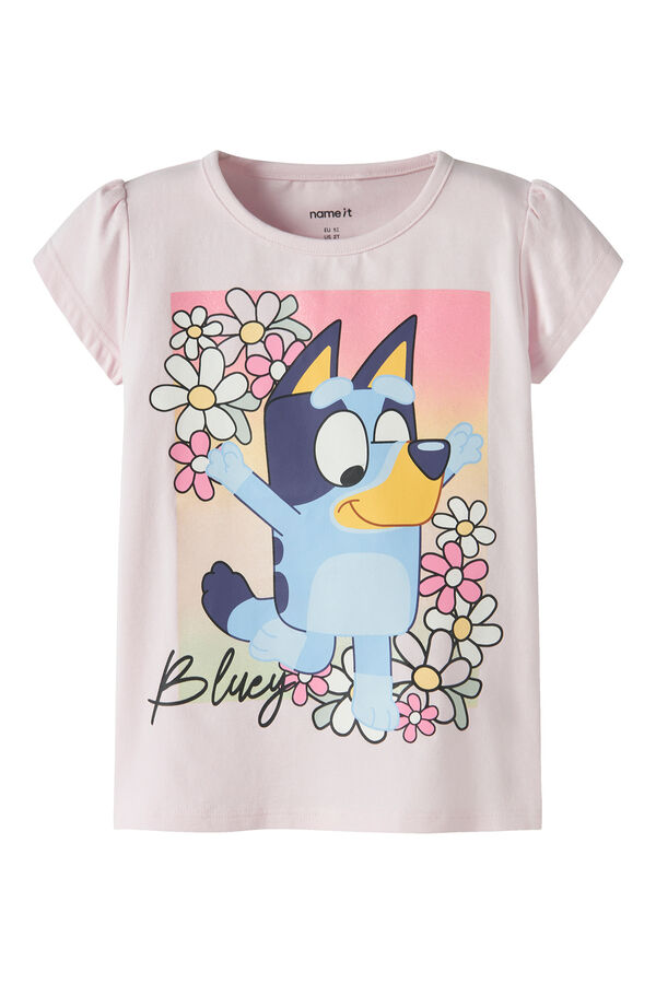 Name it T-shirt Bluey manga curta menina rosa