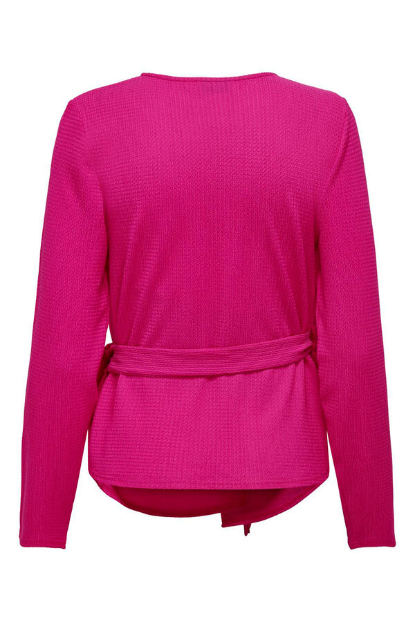 Only Maternity Top de cierre cruzado y cierre con cintur&oacute;n, lazada lateral. fucsia