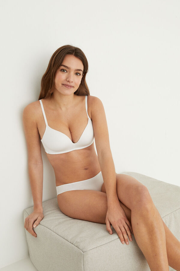 Women'secret UNIQUE Sujetador triangular push up microfibra blanco