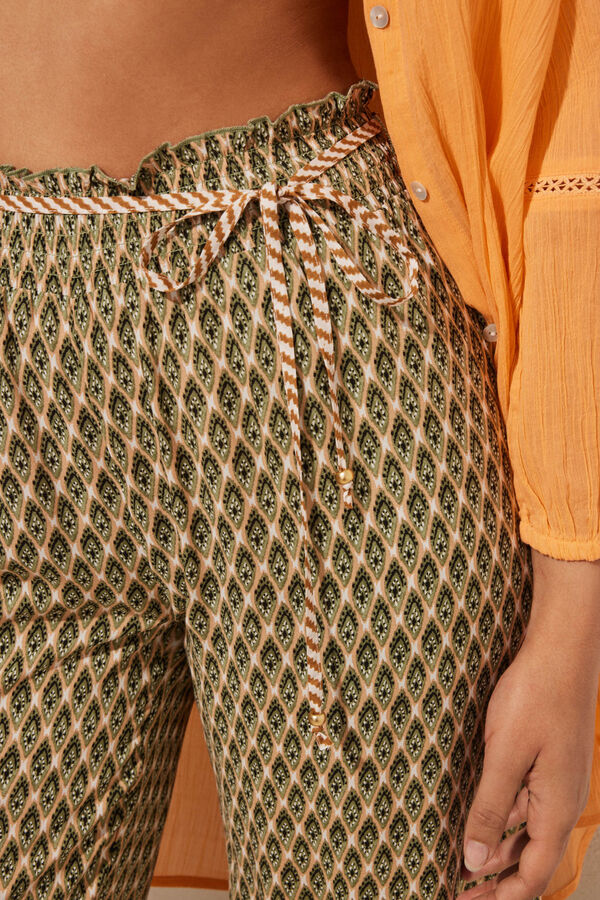 Women'secret Pantal&oacute;n viscosa estampado verde estampado