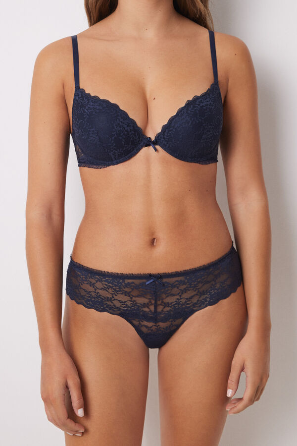 Women'secret Braga ancha brasile&ntilde;a ancha encaje azul navy azul