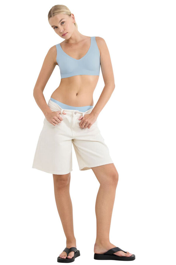 Sloggi Soutien bralette sem costuras em microfibra azul