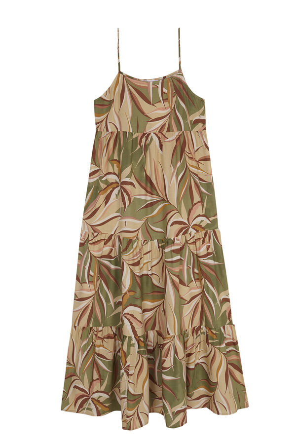 Women'secret Vestido comprimento viscose tropical estampado