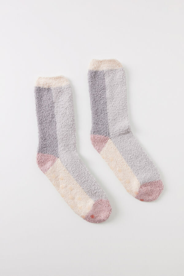 Women'secret Calcetines pelo gris y rosa gris