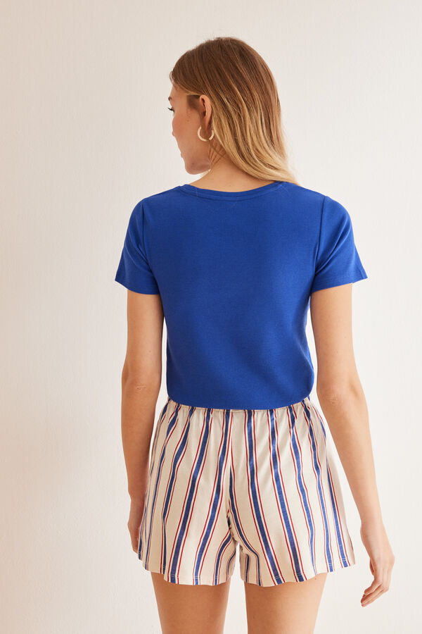 Women'secret Cal&ccedil;&otilde;es 100% algod&atilde;o allover riscas azul