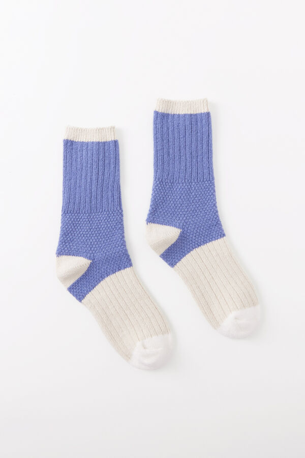 Women'secret Meias azuis compridas e grossas azul
