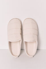 Women'secret Chinelos de quarto acolchoados brancos bege