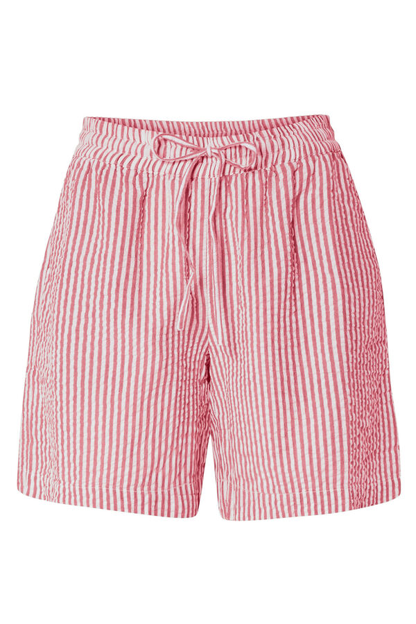 Pieces Shorts riscas vermelho