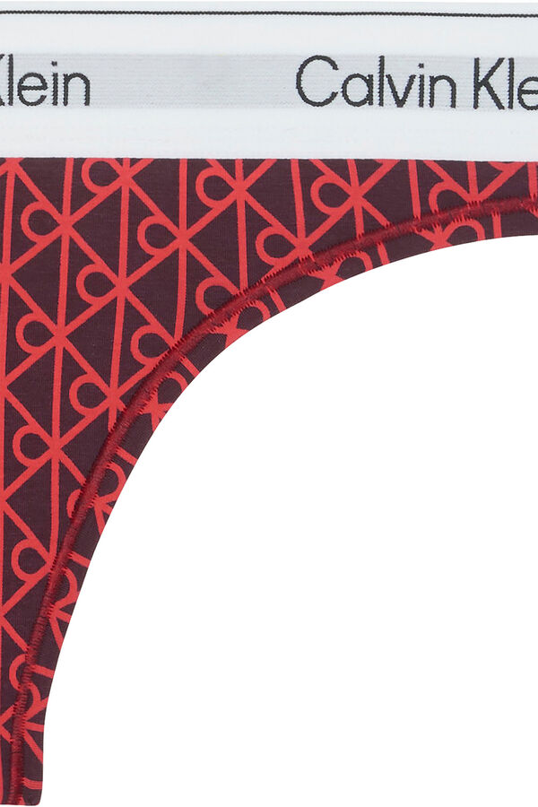 Calvin Klein Braga tanga de algod&oacute;n con logo estampado