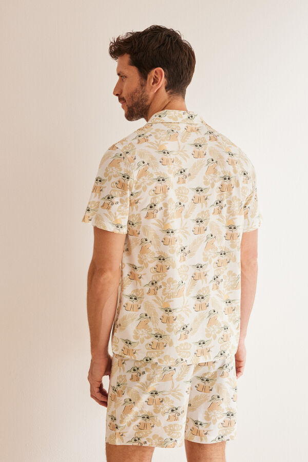 Women'secret Pijama camisero hombre 100% algod&oacute;n Grogu estampado