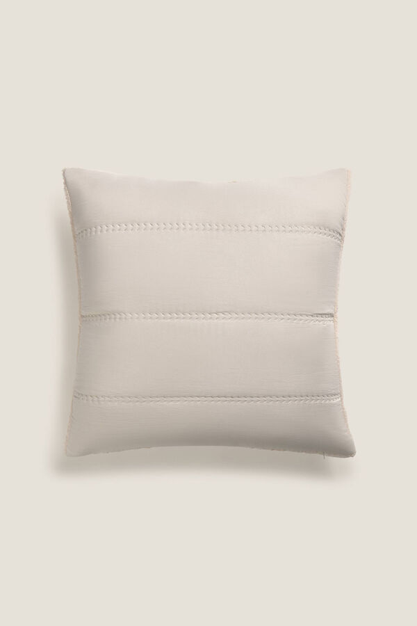 Textura Capa de almofada em microfibra e borrego bege