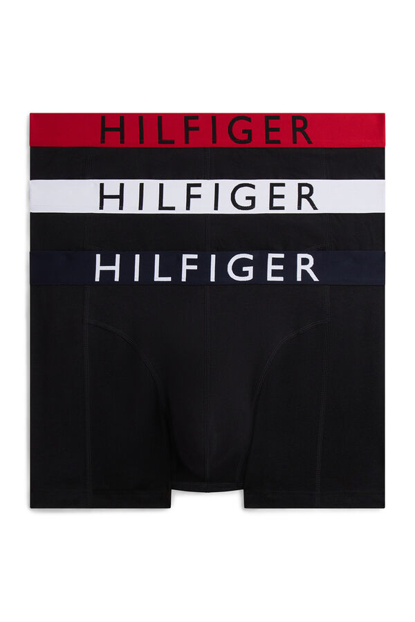 Tommy Hilfiger Pack 3 boxers em algod&atilde;o preto