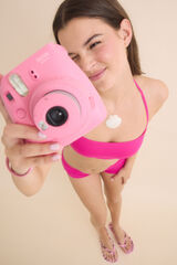 HI&BYE Top bikini bandeau rosa fucsia