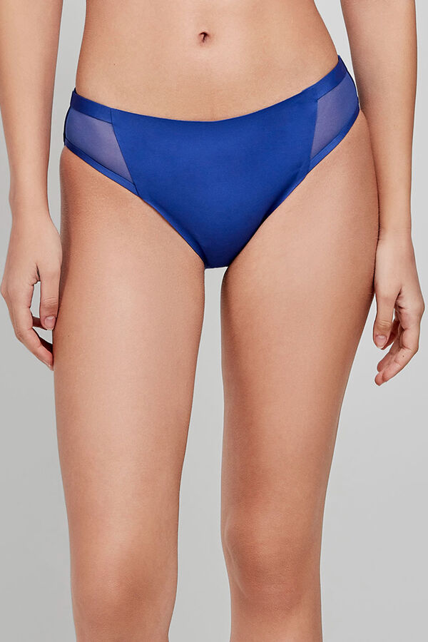 Gisela Calcinha de biquíni azul marinho de alta tecnologia azul