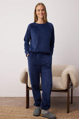 Trendyol Conjunto pijama polar azul lunares&nbsp; azul