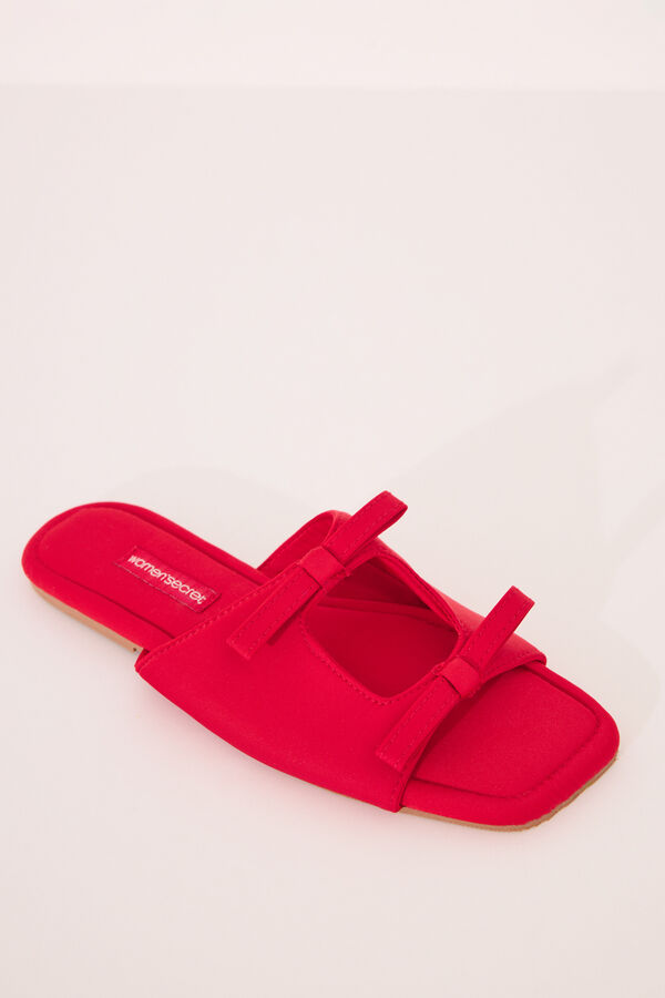 Women'secret Zapatillas abiertas rojo lazos rojo