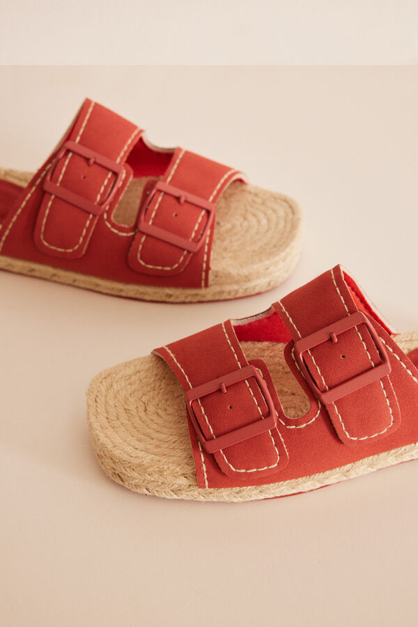 Women'secret Sandalias yute naranja hebillas naranja