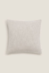 Textura Capa travesseiro algod&atilde;o efeito linho bege