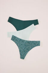 Women'secret Pacote de 3 tangas de microfibra branco