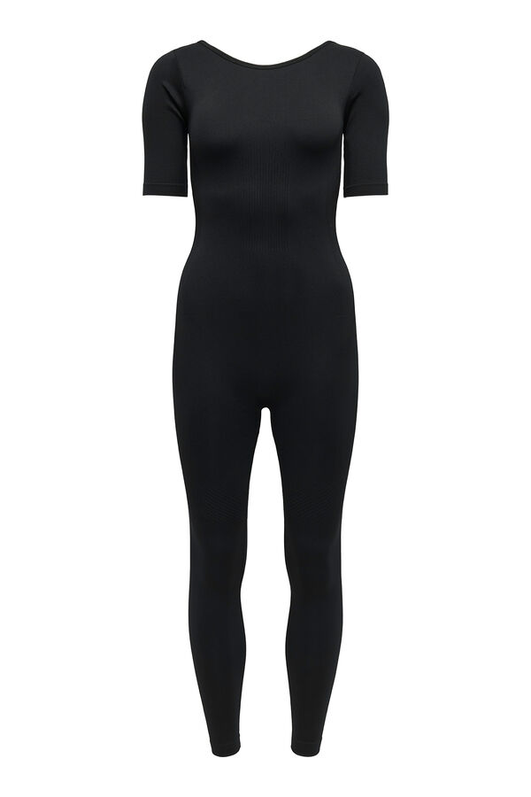 Only Play Mono negro de manga corta, sin costuras y detalle tiras en la espalda negro