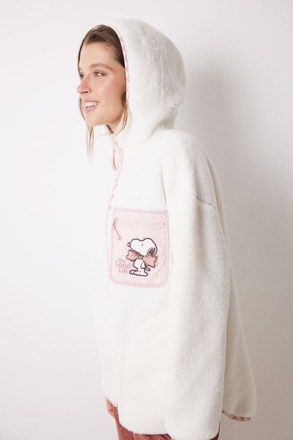 Women'secret Bata corta borreguito blanco Snoopy rosa