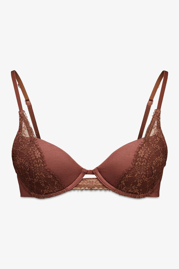 Women'secret BEAUTIFUL soutien cl&aacute;ssico de renda marrom cru