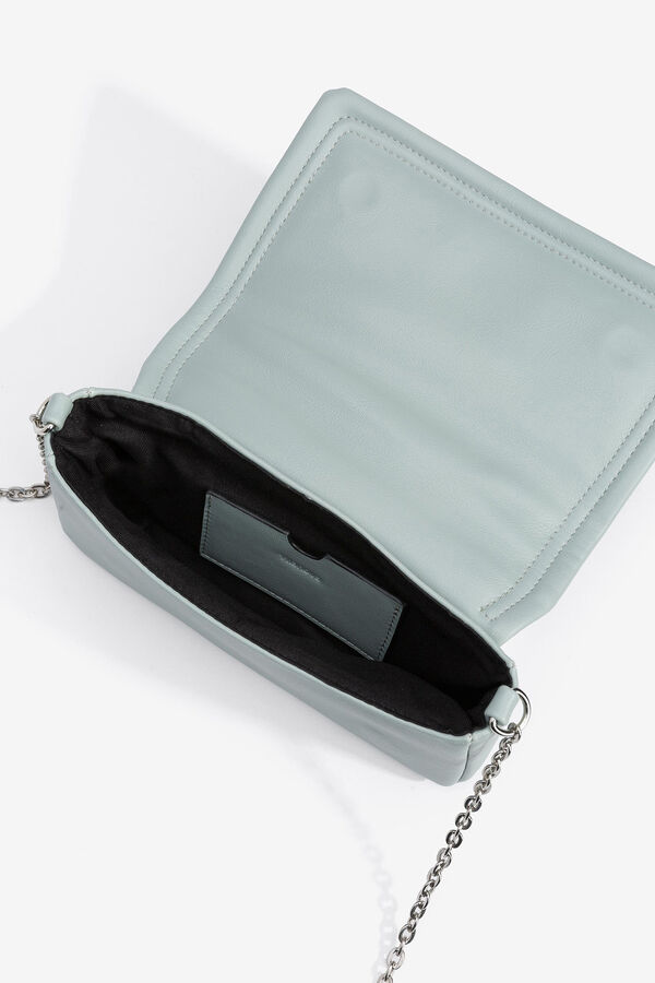 Vilanova Bolsa de festa com efeito de couro e aba azul