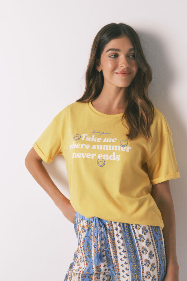 Women'secret Camiseta SmileyWorld&reg; amarillo 100% algod&oacute;n amarillo