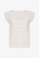 Penti Camiseta manga corta de pijama marfil flores marfil