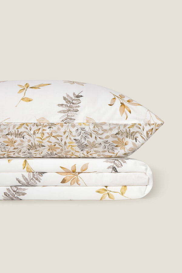 Textura S&aacute;bana algod&oacute;n hojas en rama estampado