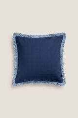 Textura Funda coj&iacute;n flecos algod&oacute;n 45x45cm. azul