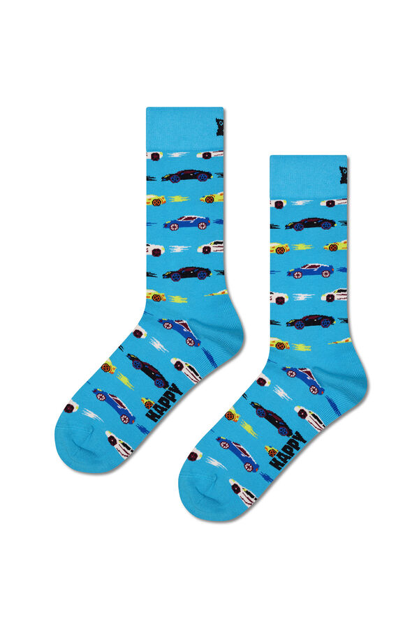 Happy Socks Calcet&iacute;n de coches azul