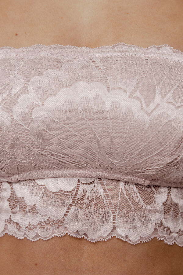 Black Limba Sujetador bandeau de encaje Helena Nude rosa