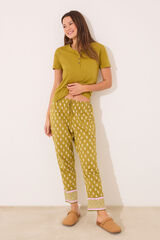 Women'secret Cal&ccedil;a comprida cenoura selos 100% algod&atilde;o estampado