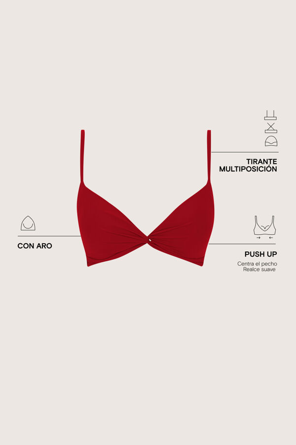 Women'secret Top bikini triangular sin aro rojo rojo