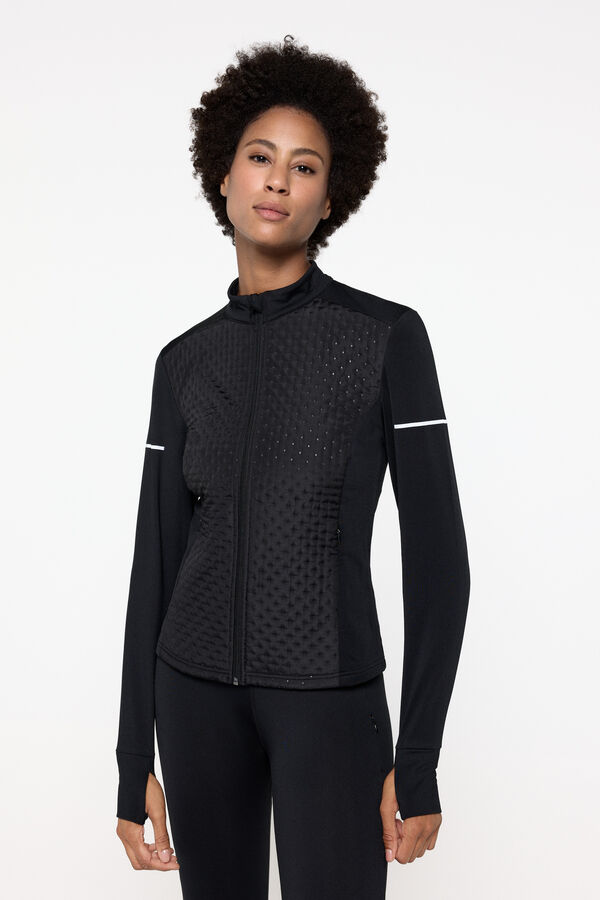 Only Play Jaqueta t&eacute;cnica acolchoada e detalhes refletivos preto
