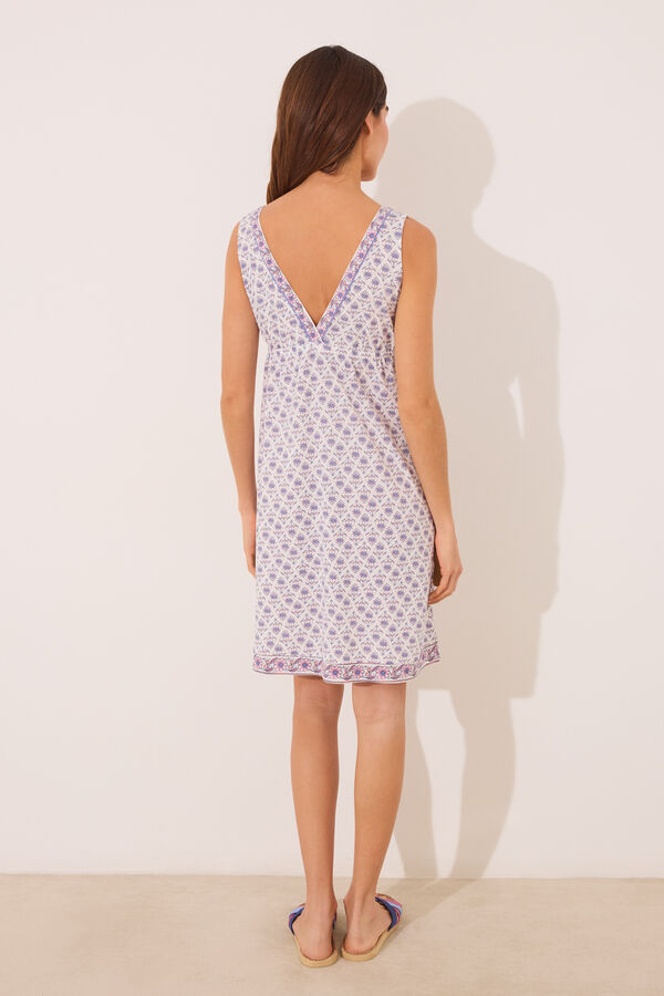 Women'secret Camis&oacute;n midi 100% algod&oacute;n geom&eacute;trico azul azul