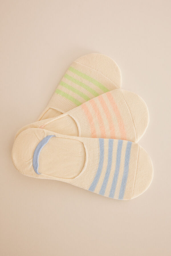 Women'secret Pack 3 calcetines invisibles rayas estampado